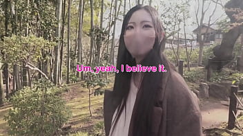 Amateur Japanese girl enjoys a walk in the woods and tries peeing outside